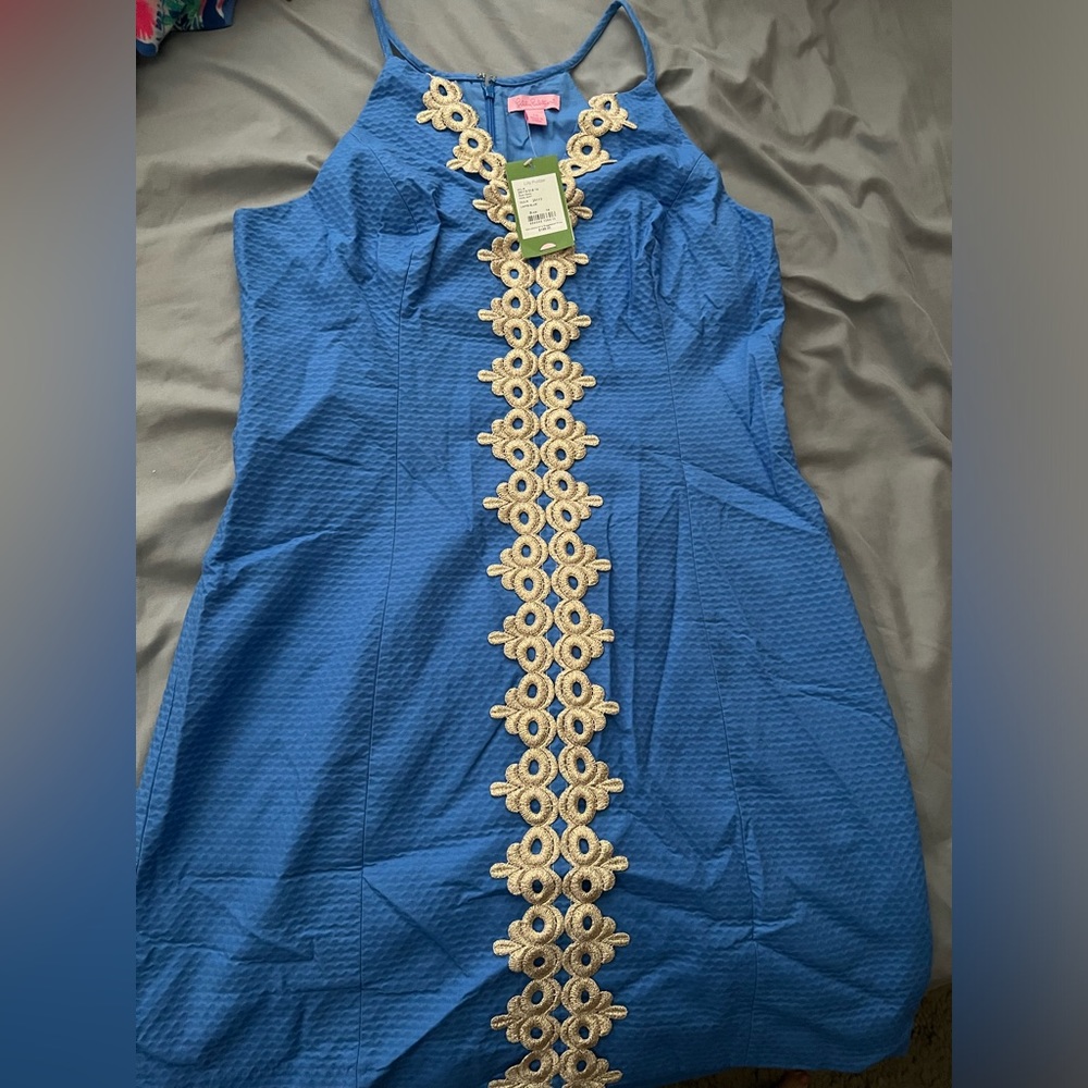NWT Lilly Pulitzer pearl shift lapis blue sz 14